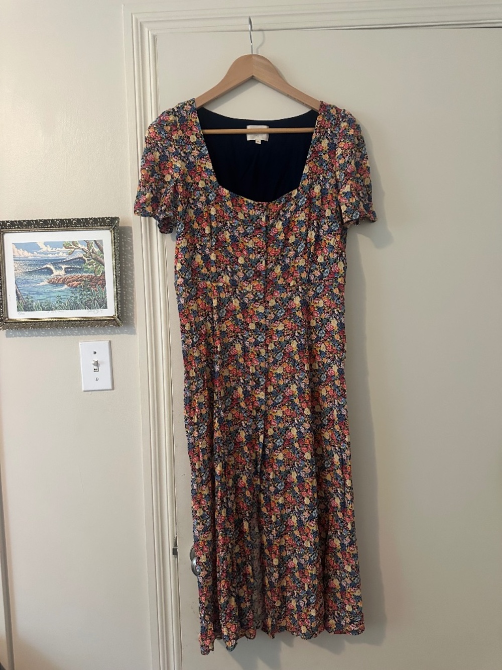 Sezane button front midi dress